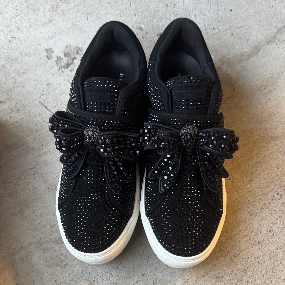 Kurt Geiger Black sparkly Bow Ladies Sneakers